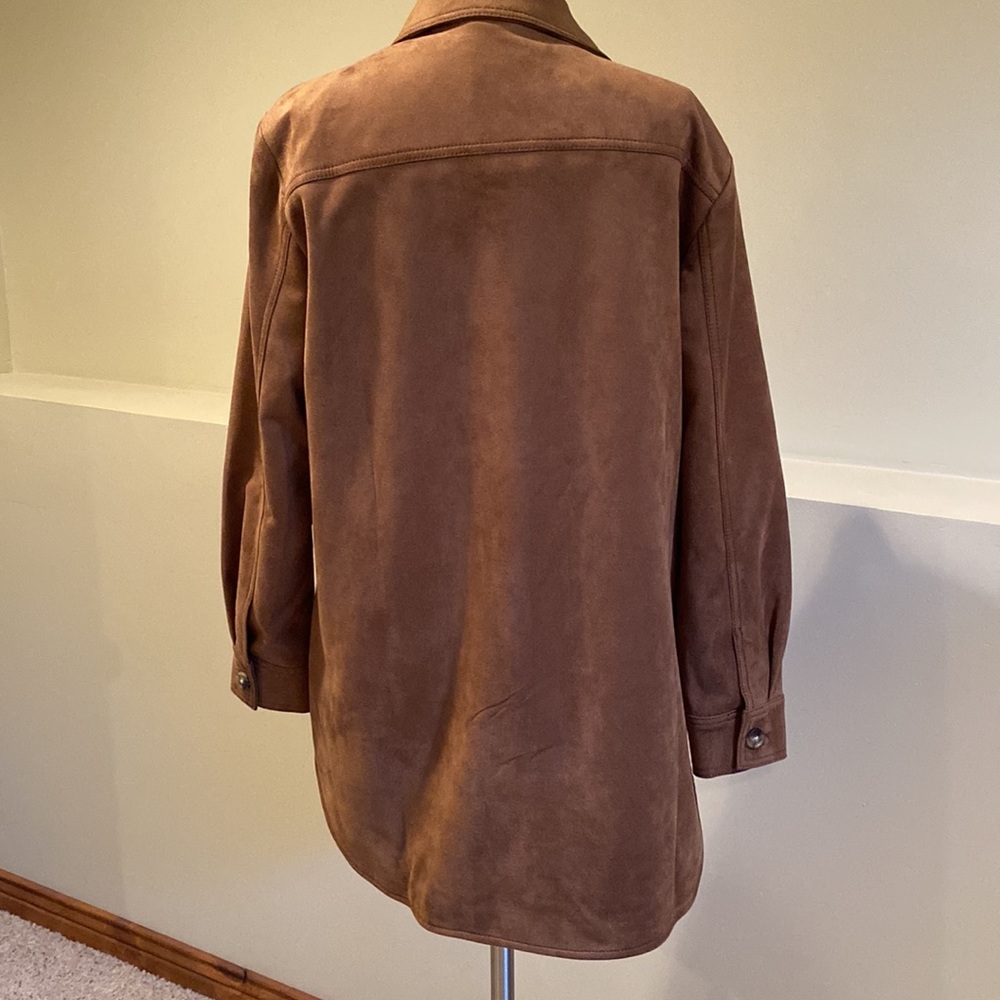 LOFT faux suede shirt jacket M - Picture 2 of 6
